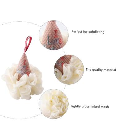 Housoutil 2 Pcs Ice Cream Bath Sponge | Adorable Loofah for Face Cleansing & Shower | Soft White Polyester Cleaning Scrubber - Buy Online on GoSupps.com