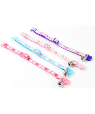 Stock Show 2Pcs Cat Safety Breakaway Collars with Heart Pattern, Bell & Charm - Pink+Blue - Buy Online on GoSupps.com