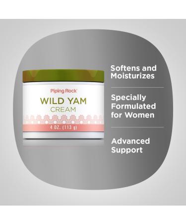 Piping Rock Wild Yam Cream - 4 oz | Non-GMO Gluten Free | Balanced Hormones for Men & Women - Buy Online on GoSupps.com