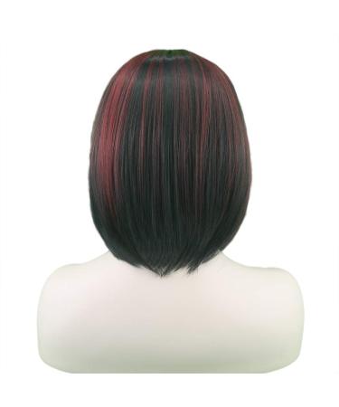 Short High Temperature Fiber Hair Wig | Heat Resistant Synthetic Wig - Black & Red Straight Hair - Buy Online on GoSupps.com