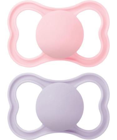 MAM Air Soothers 6+ Months (Pack of 2) Baby Soothers with Sterilisable Travel Case Baby Essentials Pink (Designs May Vary) Pink 1 6+ M Soother - Buy Online on GoSupps.com