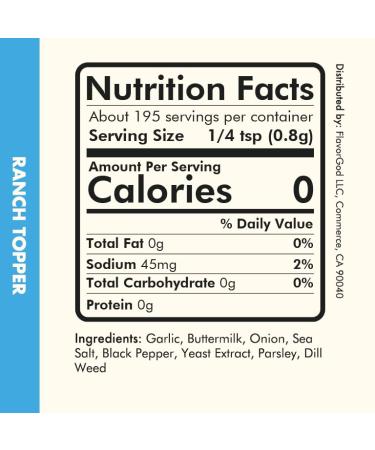 Flavor God Ranch Seasoning Mix - All Natural Spice Blend for Chicken, Pizza, Salads & Vegetables - Kosher, Low Sodium, Vegan & Keto Friendly - Buy Online on GoSupps.com