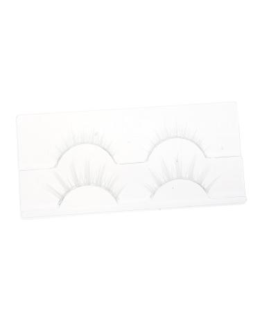 NUSITOU 2 Pairs White False Eyelashes Curly Eyelashes 5d Faux Lashes Halloween Lashes White Individual Lashes Reusable Cosplay Lashes Fake Eyelash Japanese Makeup Tools Chemical Fiber 3d