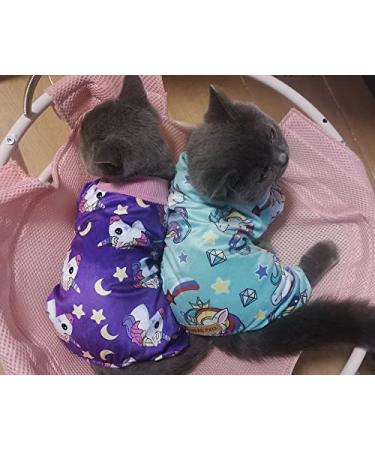 XPUDAC Small Dog Pajamas 4-Piece Set | Puppy Onesies for Christmas | Pet Sleeper Outfits | Cat and Doggie Jammies | Duck, Strawberry, Unicorn | Size Small 3.5-7 LBs - Buy Online on GoSupps.com