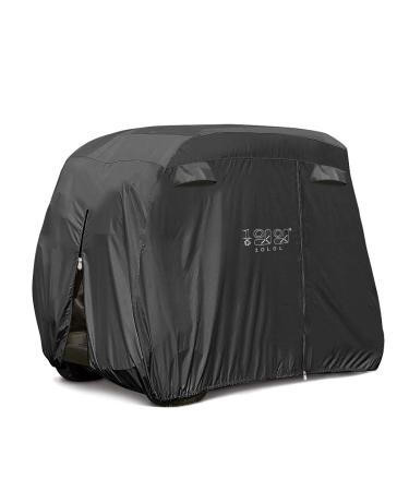 10L0L Universal 2-4 Passenger Golf Cart Cover for EZGO, Club Car and Yamaha, Waterproof Sunproof and Durable Black