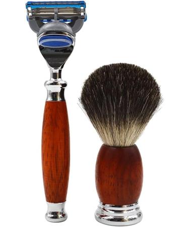 Premium Shaving Brush Set for Men | Stylish Metal Handle & Holder | Hair Removal Accessories - 11.5x15.5cm Red - Buy Online on GoSupps.com