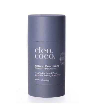 Cleo & Coco Baking Soda Free Deodorant - All-Natural Vegan Women Deodorant for Sensitive Skin, All-Day Performance and Odor Protection, Made in the USA, Free To Be, Scent Free, 1.7oz Baking Soda Free Unscented 1.7oz