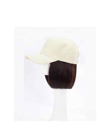 Baseball Cap with Hair Extensions Women Hat Wig Wth Short Hair Baseball Cap Connect With Wig Adjustable Hair Extensions Wigs Heat Resistant Fiber Hat Wig (Color : 8)