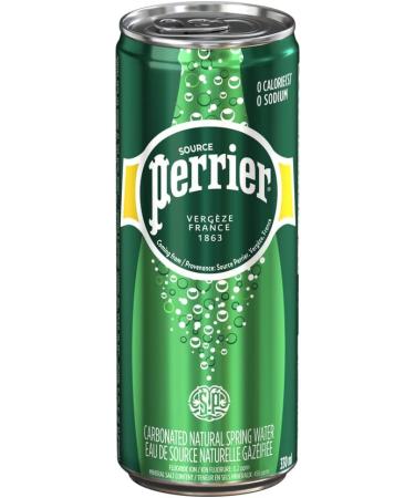 Perrier Original Carbonated Natural Spring Water No Calories No Sweeteners No Sodium 330ml Pack of 24 Cans - Buy Online on GoSupps.com