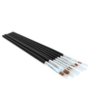 REFURBISHHOUSE 7x Acrylic UV Gel Nail Brush Set Gel Brush Nail Art Design Pen Black