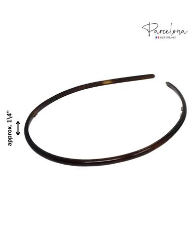 Parcelona French Ultra Thin Tortoise Shell Brown Celluloid Headband Set for Women and Girls - Pack of 2 - Buy Online on GoSupps.com