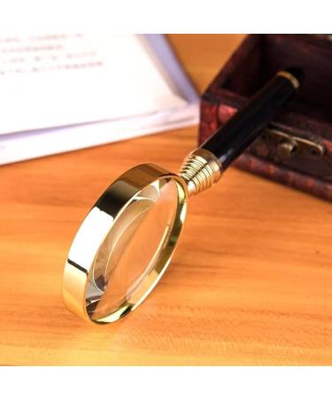 Portable Magnifying Glass 20 Times high-Definition Copper Magnifying Glass fine Copper Frame Identification and Maintenance of Old People Reading Children's Audience - Buy Online on GoSupps.com