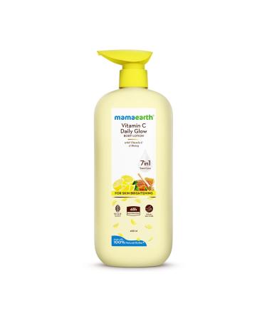 Mamaearth Vitamin C Daily Glow Body Lotion with Honey for Hydrated & Radiant Skin | Lightweight Non-Sticky Moisturizer for All Skin Types 13.52 fl oz (400 ml)