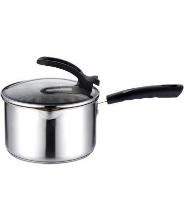 Nonstick Milk PanMilk Pan Cooking pots Milk Pan with Glass Cover Stainless Steel Thicken Soup Pot Household Cooking Pot Baby Food Supplement Pot Small Pot