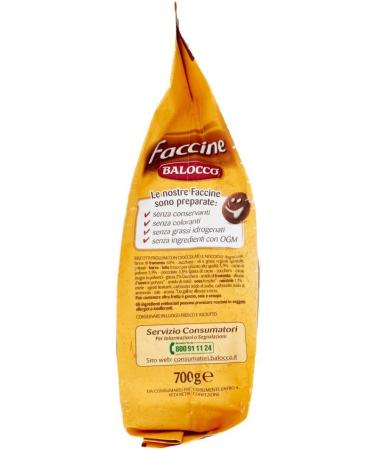  Balocco Set of 6 Balocco Faccine Biscotti con cioccolato e nocciole with chocolate and hazelnut cookies 100% Italian biscuits 700 g - Buy Online on GoSupps.com