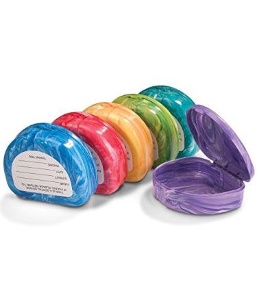 Marble Retainer Cases with Labels Assorted Colors 24 Pack