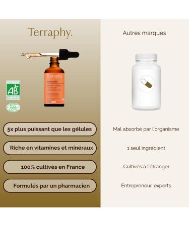  Terraphy Shiitake Maitake Echinacea Vitamin C & Zinc - 30-Day Mushroom-Based Immunity Treatment - Strengthens Natural Defenses and Vitality - Ultra-Effective Organic Liquid Formula - Made in France - Buy Online on GoSupps.com