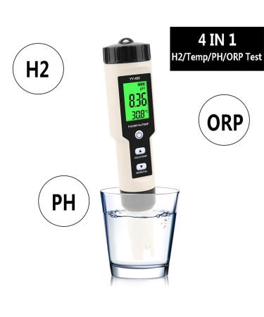 4 in 1 PH/H2/TEMP/ORP Meter Hydrogen Ion Concentration Tester Digital Water Quality Tester PH Redox Monitor for Pool Aquarium - Buy Online on GoSupps.com