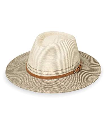 Wallaroo Hat Company Womens Kristy Fedora  UPF 50+, Lightweight, Adjustable, Packable, Designed in Australia Ivory/Stone
