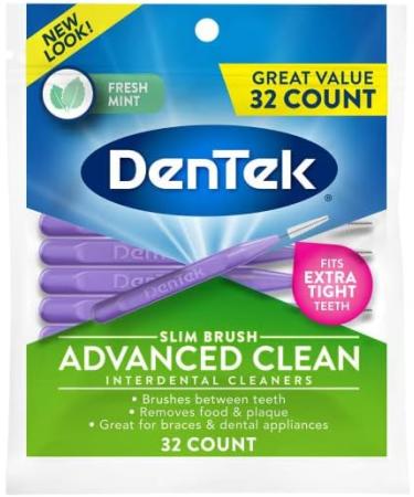Dentek Slim Brush Cleaners 32 Each - Pack of 4 (128 Count) - Buy Online on GoSupps.com