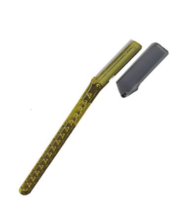 Ruilogod Yellow Eyebrow Razor Slim Brow Shaper Trimmer for Lady
