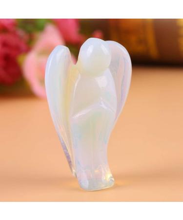 Natural Gemstone Carved Guardian Angel - Healing Opal Crystal Home Decoration Gift - Buy Online on GoSupps.com