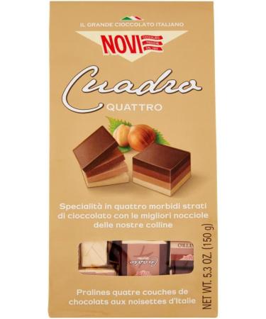 Novi Cuadro Quattro Lot of 6 sachets of 150 g of delicious chocolate with Italian noisettes 400 g - Buy Online on GoSupps.com
