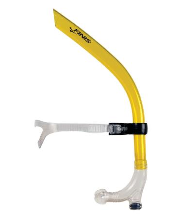 FINIS Original Center-Mount Swimmer's Snorkel for Lap Swimming and Swim Training, Yellow, Adult