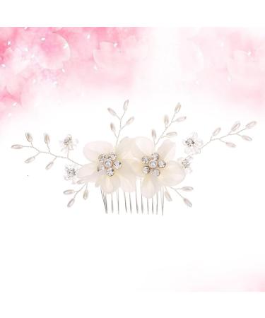 POPETPOP Hair Accessories for Prom Wedding Hair Accessories Bridal Headpiece Flower Girl Hair Accessories Pearl Headpiece for Wedding Flower Girl Headpiece White Beautiful Bride Flower Head - Buy Online on GoSupps.com