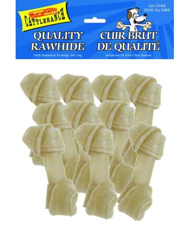 Cattle Ranch Dog Treats Rawhide Knotted Bone Chews All Natural Supports Dental Health by Reducing Tartar and Plaque Buildup High in Protein and Low in Fat Stimulates and Entertains by Satisfying Dog s Natural Urge to Chew (10 pk 4.5")
