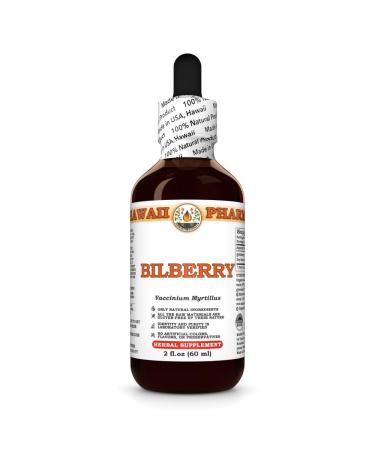 Bilberry (Vaccinium Myrtillus) Dry Berry Tincture, Made in Hawaii, Organic Raw Materials, All Natural, Vegan, Pure Liquid Extract - 2 fl.oz 2 Fl Oz (Pack of 1)