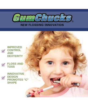 GumChucks Kids Floss StartPack | Faster Easier Flossing | Reusable Handles & Universal Tips | Shop Internationally - Buy Online on GoSupps.com