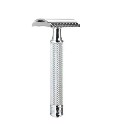 MHLE TRADITIONAL R41 Double Edge Safety Razor (Open Comb) For Men - Perfect for Every Day Use, Barbershop Quality Close Smooth Shave Chrome