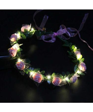 TQUXNGA Delicate Flower Crown Bride Wedding Crown Garland Headband Fashion Woman Luminous Taking Photo Garland Hairband White flower - Buy Online on GoSupps.com