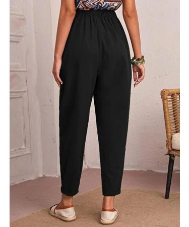 Womens Wide Leg Black Capri Yoga Pants - Comfy Lounge Sweatpants with Pockets - Size XL - Buy Online on GoSupps.com