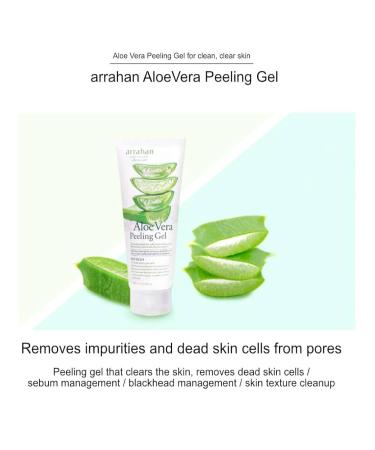 Korea Facial Clean Care_arrahan AloeVera Peeling Gel 180ml / 6.09 fl.oz. Skin Moisturizing/Exfoliation/Sebum Control/Blackhead Control/Skin Smoothing. - Buy Online on GoSupps.com