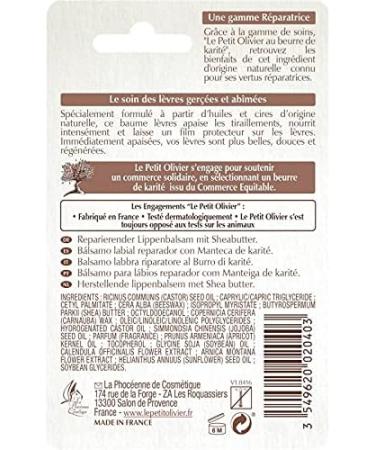 LE PETIT OLIVIER - Shea Butter Repairing Lip Balm 4G - Pack of 4 - Sold in Packs - Buy Online on GoSupps.com