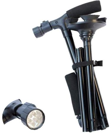 Walking Stick LED Light Cane Fold Convenient Cane Two Handle Walking Lightweight Stick with Adjustable Led Lights Stable Base Foldable Weight Surprise Gift - Buy Online on GoSupps.com