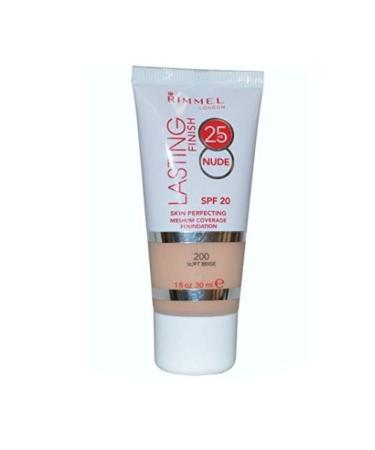 Rimmel Lasting Finish 25hr Skin Perfecting Tube Foundation 30ml - 200 Soft Beige