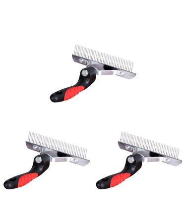 PopetPop 3st animal hair brush brush to dismantle pets of self-cleaning slicker brush Disgusting comb for pets of electrical animal hair removal of remote hair removal 18.2x16.2CMX3PCs black+silverx3st