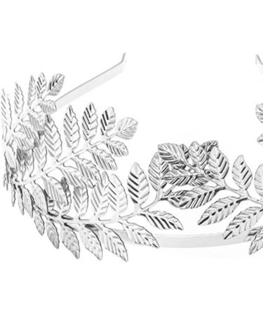 SOLUSTRE Baroque Leaf Hair Crown - Gold & Silver Laurel Wreath Headband for Costume Parties | Elegant Accessory - Buy Online on GoSupps.com
