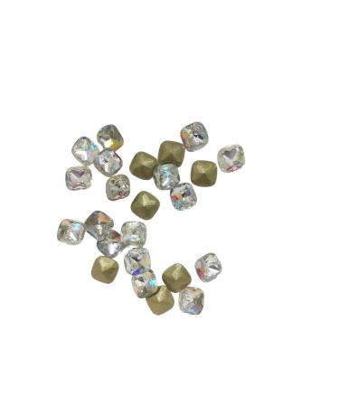 dijiusidy Nail Rhinestones Manicure Decorations Multiple-Shape Multi-color Glass DIY Decor Stickers Eye-catching Beauty Tools 6mmLarge Fang