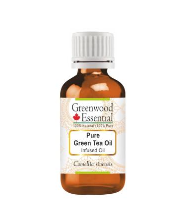 Greenwood Essential Pure Green Tea Oil (Camellia sinensis) 100% Natural Therapeutic Grade Infused 30ml (1.01 oz) 30ml (1.01 Ounce) with Plastic Euro Dropper