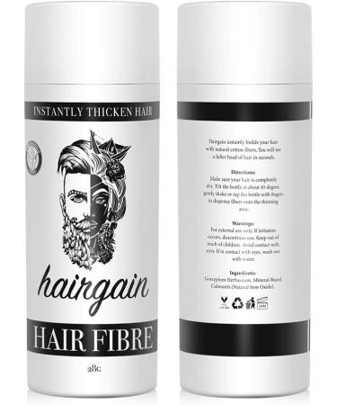 HAIRGAIN Hair Fibre 28g Bottle - Natural & Undetectable Solution for Thinning Hair - Instantly Conceals Hair Loss - Thickener for Men & Women (Dark Brown) - Buy Online on GoSupps.com