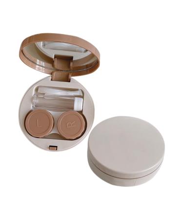 JECOMPRIS Sweet contact lens container contact lens container lentil holder 2 sets colored make-up container travel frame ABS glossy lens container lens storage case