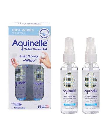 Aquinelle Toilet Tissue Mist Gift Set - Eco-Friendly Non-Clogging Alternative to Flushable Wipes - 2 Pack Ocean Breeze 3.25 oz - Simply Spray On for Freshness - Buy Online on GoSupps.com