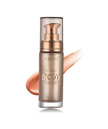 Liquid Highlighter Body Shimmer Waterproof Body Bronzer Spray Face Body Makeup Shimmer Phoera Foundation for Women Glow Smooth Liquid Illuminator (101 Rose Golden)
