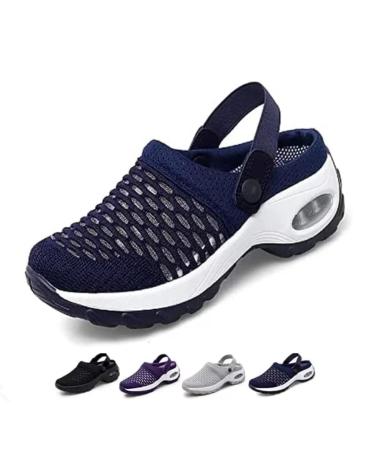Feeon Air Cushion Orthopedic Slip on Shoes New Orthopedic Stretch Sandals Slippers for Women Arch Support 10 C-navy
