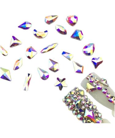 Rhinestones Nail Gems Nail Art Accessories with Pick Up and Rhinestone Picker Dotting Pen Flat Back Gems for Nails Face Clothes Craft - Buy Online on GoSupps.com