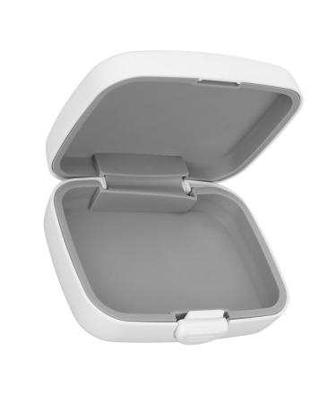Hearing Aid Case Compact Hearing Aid Hard Protective Storage Box Shell Hard Storage Box Organizer for Sound Amplifier (3.35 x 2.56 x 1.18in) White